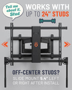 ECHOGEAR XL TV Wall Mount for Screens Up to 90" - Full Motion TV Bracket w/Handles to Extend, Swivel & Tilt Screen for No Fingerprints - Easy DIY w/Included Hardware - Perfect for QLED & OLED TVs