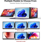 15.6" Laptop Screen Extender  1080P FHD IPS Portable Monitor  Plug and Play  Triple Portable Laptop Monitor for 13-17" Laptops with USB-C/HDMI  for Wins/MacOS(M1//M2/M3Pro/Max).