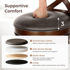 MAISON ARTS Swivel Bar Stools Set of 4, 30 Inch Bar Height Barstools with Backs, PU Leather Upholstered Seat Wood Bar Chairs with Wrap-Around Footrest for Kitchen Island, Pub, Walnut