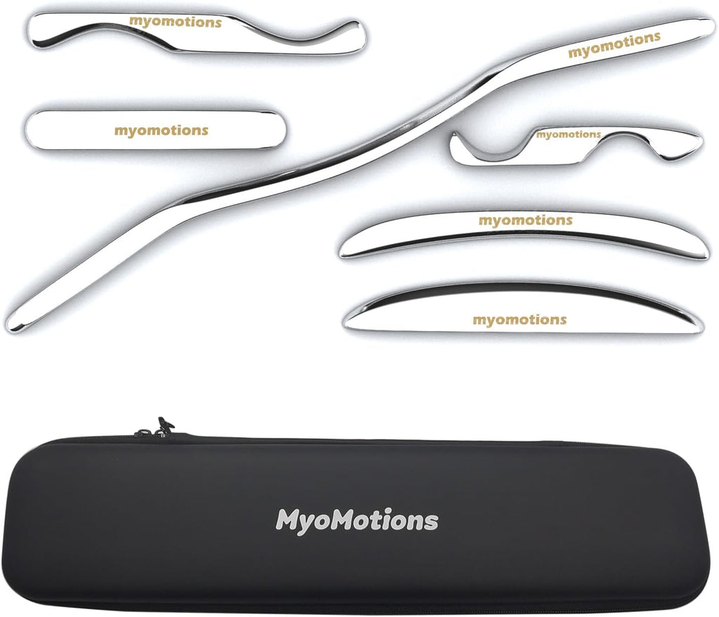 6-Piece Stainless Steel Iastm Set - Muscle Scraper Massage Tool for Deep Tissue by myofascial Release Tool Comes with a Storage Bag