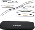 6-Piece Stainless Steel Iastm Set - Muscle Scraper Massage Tool for Deep Tissue by myofascial Release Tool Comes with a Storage Bag