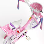 XJD Girls Bike for Toddlers 3-9 Years Old Kids, 12 14 16 Inch Kids Bike with Training Wheels, Streamers, Basket and Doll Seat