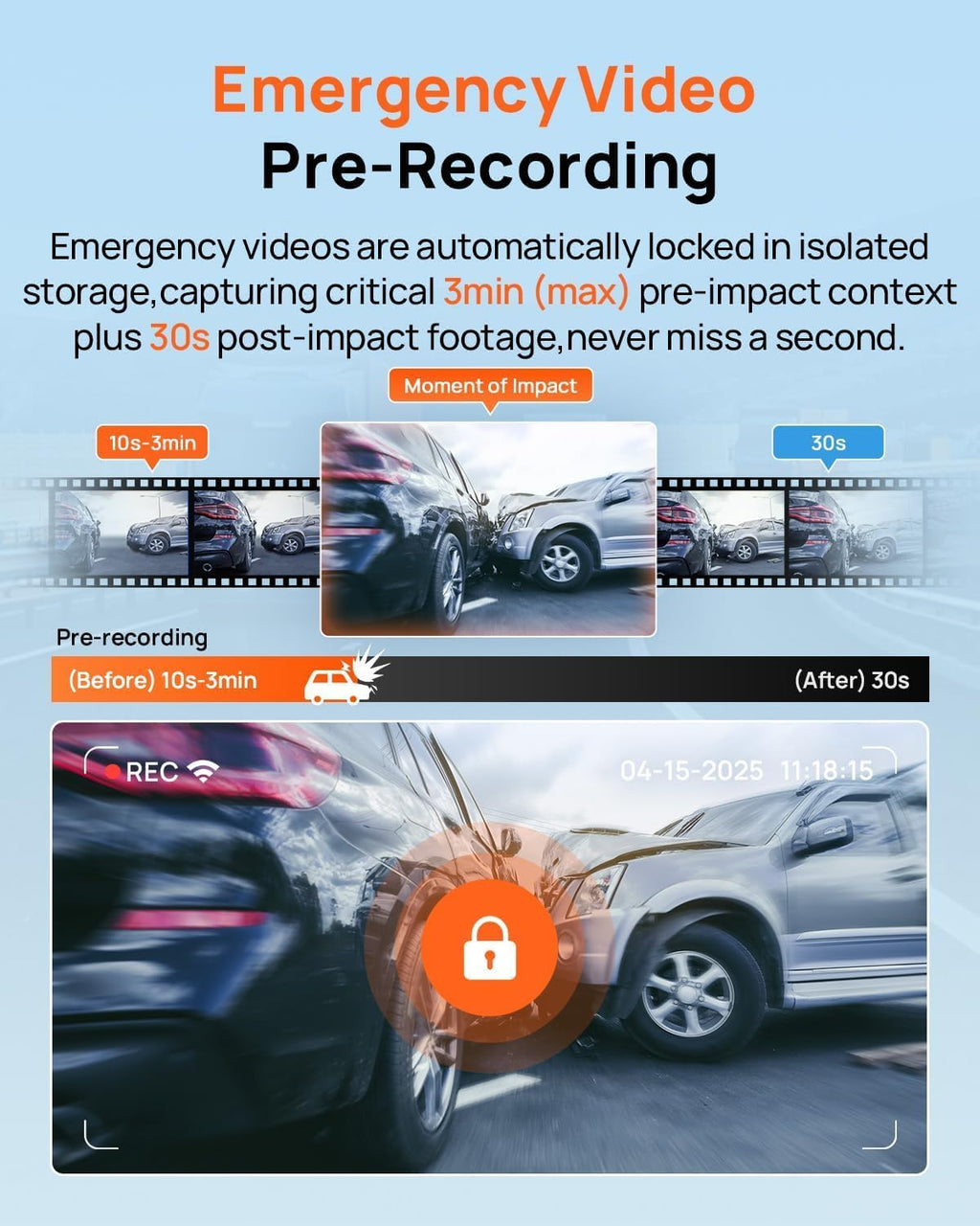 70mai 4K Dash Cam Front and Rear  Built in Wi-Fi 6 & GPS Car Camera  Super Night Vision  ADAS  3'' IPS Screen  24H Parking Mode  Time-Lapse  Loop Recording  with 128GB Card (A800SE)