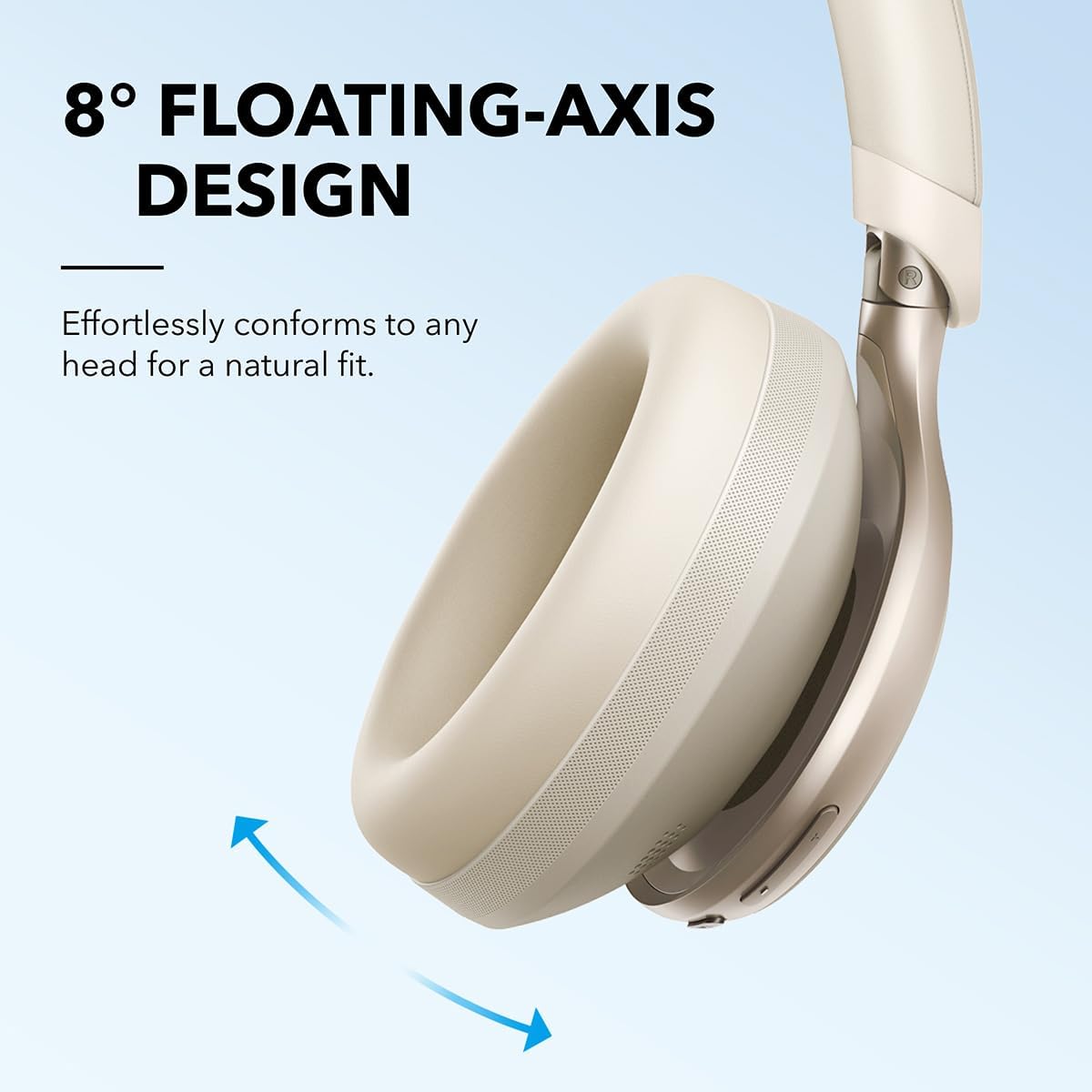 Soundcore by Anker, Space One, Active Noise Cancelling Headphones, 2X Stronger Voice Reduction, 40H ANC Playtime, App Control, LDAC Hi-Res Audio, Comfortable Fit, Clear Calls, Bluetooth 5.3 (White)