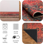 Keen Home Design 9x12 Rug - Machine Washable Area Rug with Non-Slip Backing, Ideal for Living Room, Dining Room, Bedroom - Vintage, Easy Clean, Durable, Low Pile Rug - (9' x 12')