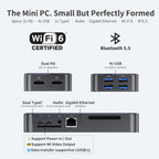 DreamQuest Mini Plus Mini PC Windows 11 Pro Preloaded  Intel N95 (Up to 3.4GHz)12GB DDR5 512GB SSD Mini Desktop Computers   2*USB C  2*HDMI  4*USB 3.2  LAN WiFi 6  Bluetooth5.3  Support 4K 60Hz