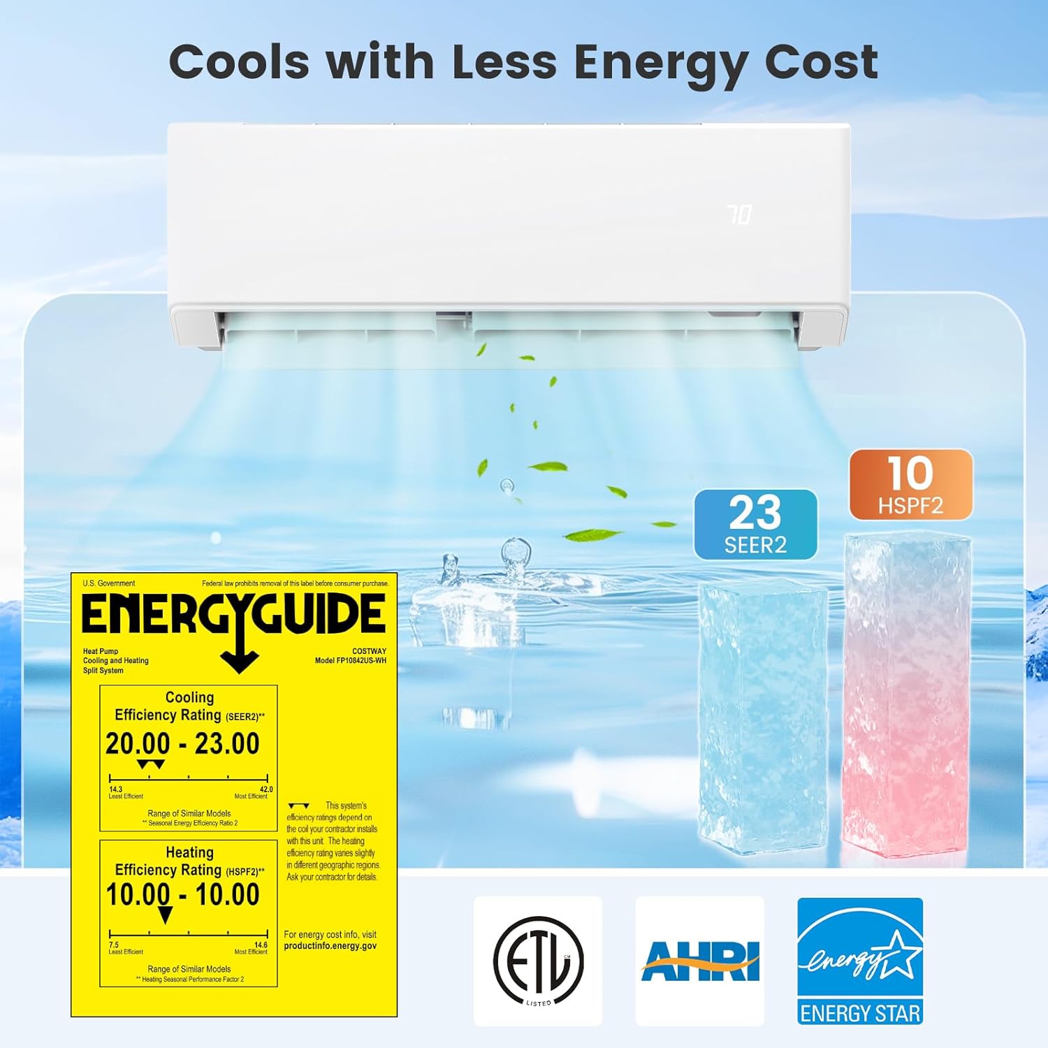 SIMOE 36000 BTU Tri 3 Zone Multi Zones Mini Split AC Heat Pump Full Set, Mini Split Air Conditioner, Wifi-Enabled 23 SEER2, 9k+9k+12k BTU, 208-230V, Ductless Energy Star, Installation Kit