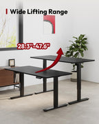 SANODESK Dual Motor Electric Standing Desk 79 x 32 Inches, Height Adjustable Sit Stand Desk with Large Splice Board for Home Office, Computer Workstation, Study & Gaming, Black Frame/Black Top