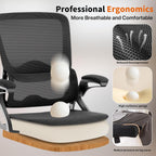 Ergonomic Office Chair,Mesh Office Chair with Lumbar Support,Mid Back Desk Chair with Flip-up Arms,400 lbs Comfy Computer Chair for Home Office