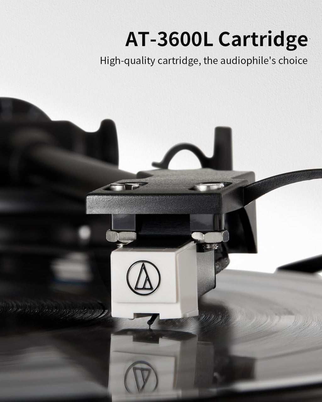 ANGELS HORN Vinyl Record Player  Hi-Fi System Bluetooth Turntable Players with Stereo Bookshelf Speakers  Built-in Phono Preamp  Belt Drive 2-Speed  Adjustable Counterweight  AT-3600L