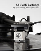 ANGELS HORN Vinyl Record Player  Hi-Fi System Bluetooth Turntable Players with Stereo Bookshelf Speakers  Built-in Phono Preamp  Belt Drive 2-Speed  Adjustable Counterweight  AT-3600L