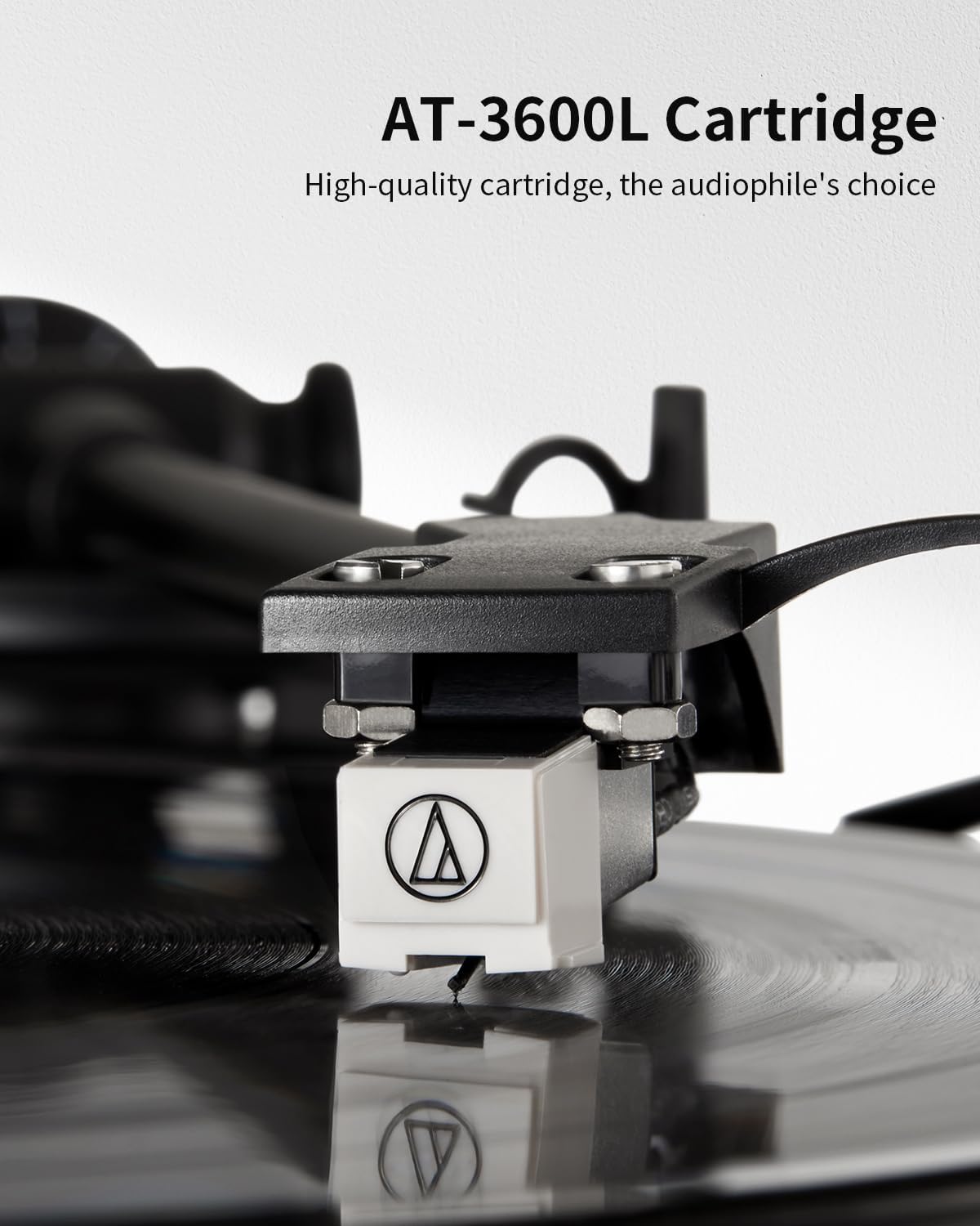 ANGELS HORN Vinyl Record Player  Hi-Fi System Bluetooth Turntable Players with Stereo Bookshelf Speakers  Built-in Phono Preamp  Belt Drive 2-Speed  Adjustable Counterweight  AT-3600L