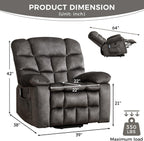 Power Lift Recliner Chair for Elderly with Vibration Massage and Lumbar Heating, Overstuffed Electric Lift Chair with 2 Side Pockets and Cup Holders, USB & Type-C for Living Room, Textile Black