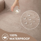 Waterproof Couch Covers for 4 Cushion, Non Slip Cat-Scratch Resistant Sofa Couch Covers for Dogs, L Shape Sectional Protectors Slipcovers, Large Furniture Covers for Pets, 91" x 150", Khaki