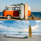 Surfboard Bag Longboard Bag Day Bag for 6'0,6'6,7'0,7'6,8'0,9'6,10'0 Surf Hybrid Fish ShortBoard w/Fin Slot and Padded Shoulder Strap,Easy Access Surf Bag Protect Board for Daily Local Road Short Trip
