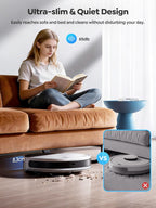 Vyzzle Robot Vacuum and Mop, Smart Navigation Robot Vacuum with 5000Pa Suction, Ultra Slim Robot Vacuum Cleaner, 150Mins Max, App/Alexa Control for Pet Hair, Hard Floor, Carpet, Customized Cleaning