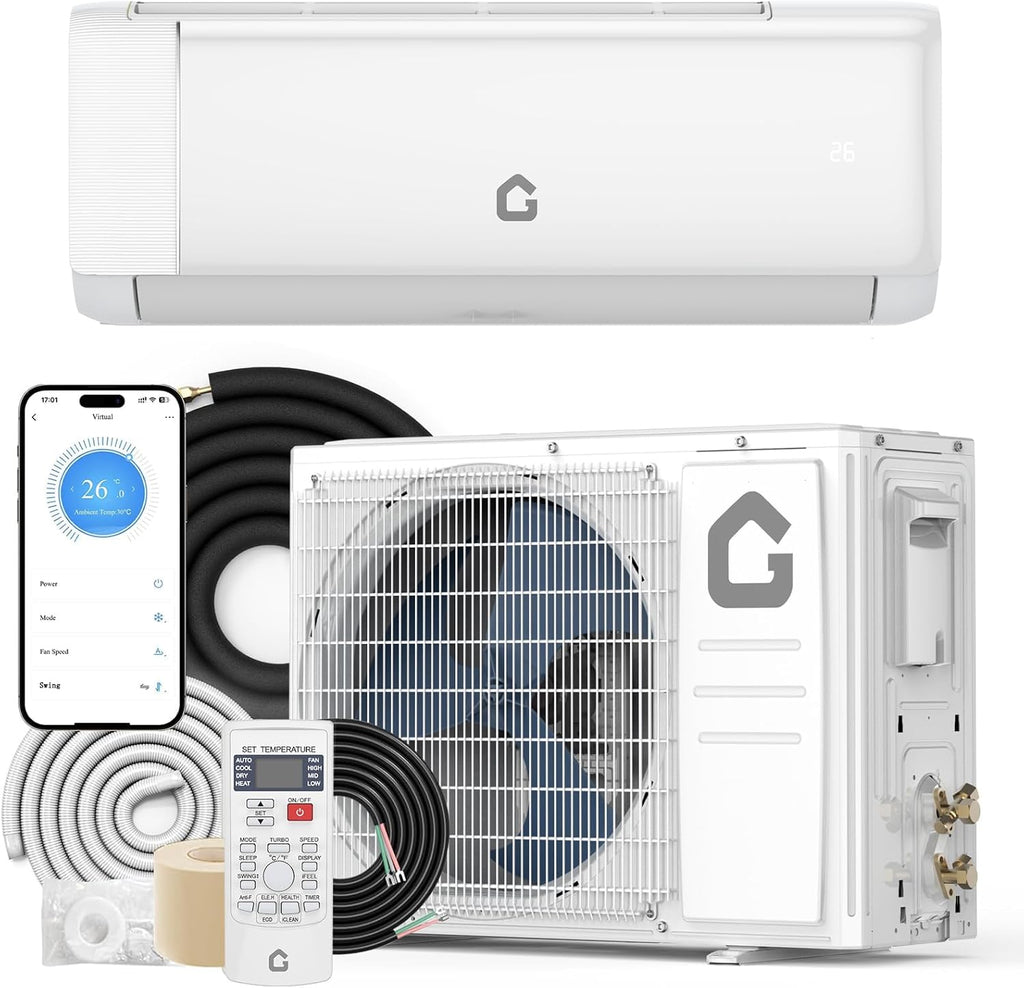 IDEALHOUSE 24,000 BTU Mini Split Air Conditioner and Heat Pump, 21 SEER2 Ultra Quiet 208-230V Ductless AC with WiFi & Alexa Control, Cools/Heats up to 1500 Sq.Ft, Easy Installation Kit