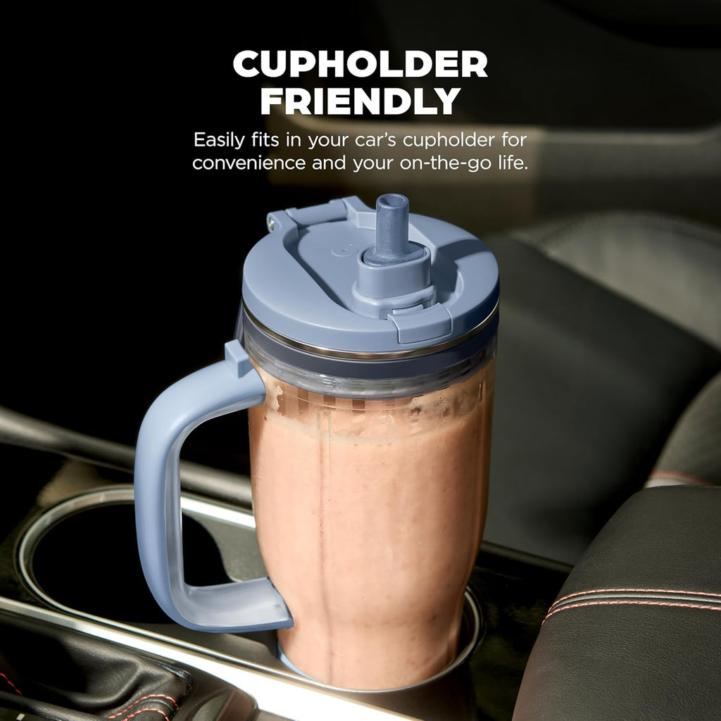 Ninja Blendboss™ | Personal Blender for Smoothies & Frozen Drinks | 26oz Travel Tumbler with LeakProof Lid, Chug Spout & Detachable Straw | Auto-iQ Technology | Cyberspace | DB351CY