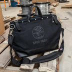 Klein Tools 510216SPBLK Tool Bag, Large 16-Inch Deluxe Canvas Tool Bag and Organizer with 13 Pockets and Shoulder Strap, Black