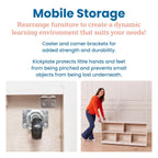 ECR4Kids 5-Compartment Mobile Storage Cabinet, Toddler, Classroom Furniture, White Wash