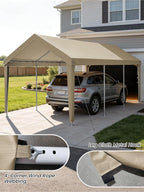 12 x 20 Ft Carport Replacement Cover, Heavy Duty Outdoor Car Tarp Canopy, Waterproof & UV Protected Tear Oxford Tarp with Ball Bungees (Frame is Not Included)