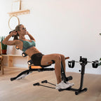 Ab Machine for Home Gym, 6 in 1 Adjustable Ab Workout Bench and Core Trainer, Foldable Sit Up Equipment with Resistant Bands for Total Body Fitness