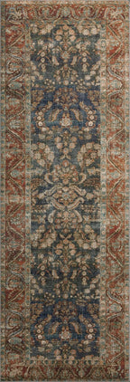 Loloi Chris Loves Julia Jules Collection JUL-10 Ocean/Spice 7'-6" x 9'-6", .13" Pile Height, Area Rug