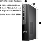 Dell Pro Micro Plus Mini PC (Next Gen OptiPlex 7000 MFF)  Bussiness Desktop Computer AI PC  Intel 14-Core Ultra 5 235T (Beat i7-13700T)  16GB DDR5  512GB SSD  WiFi 6  Bluetooth  4X DP  Windows 11 Pro