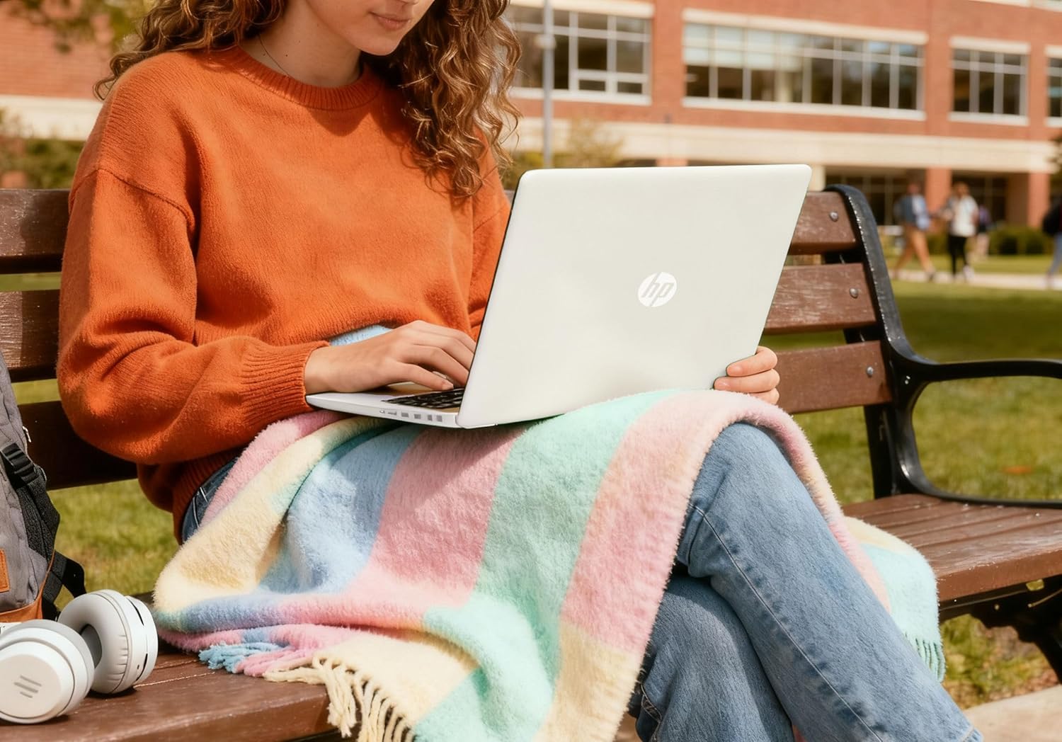 HP 14" Laptop  Intel Dual-Core CPU  8GB RAM  256GB SSD  Soft White Finish  HD Display  Windows 11  Microsoft 365 Web Apps with 1TB OneDrive