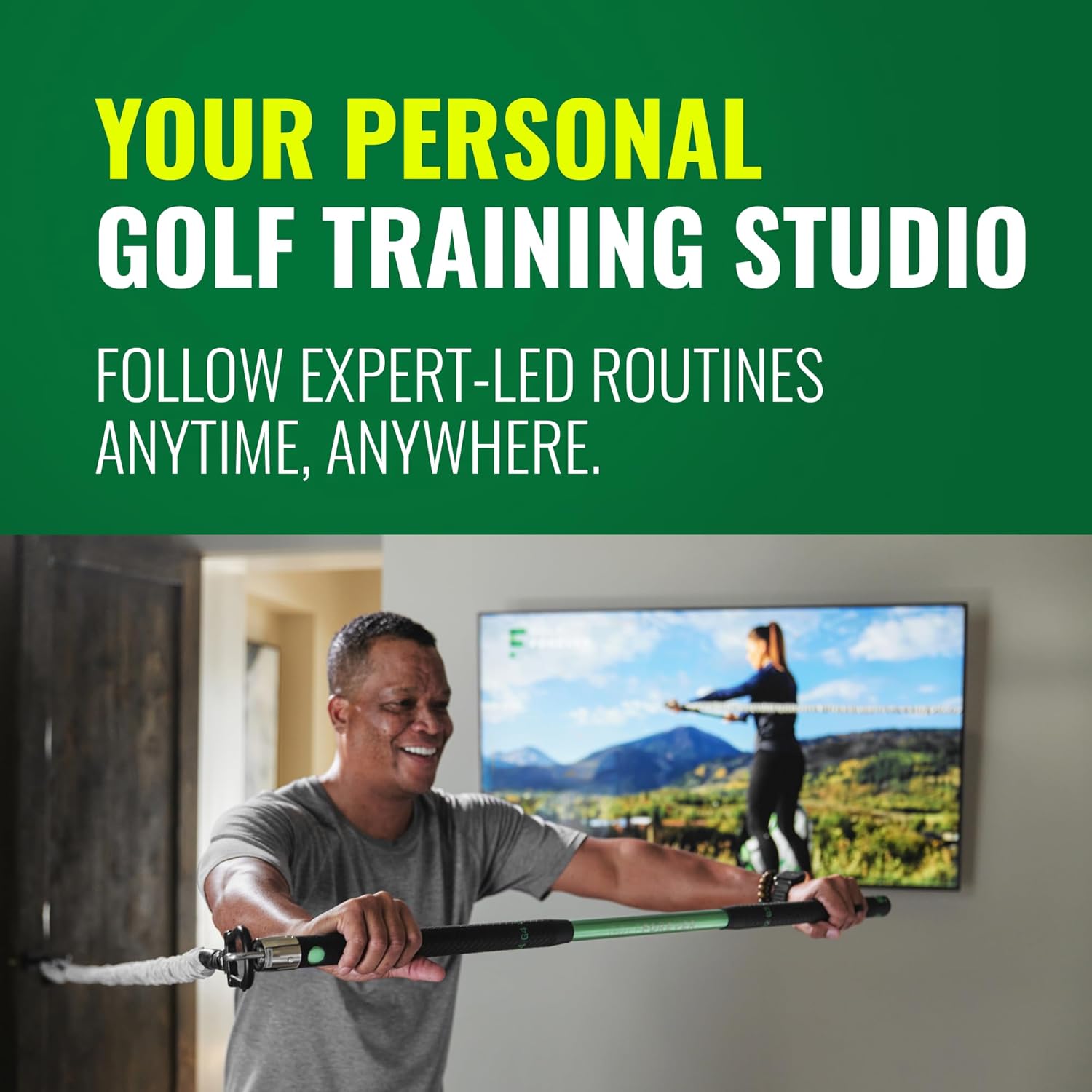 GolfForever Swing Trainer – Golf Fitness & Training System for Strength  Flexibility & Swing Power – Includes Membership & Premium Training Bar for Golf-Specific Workouts