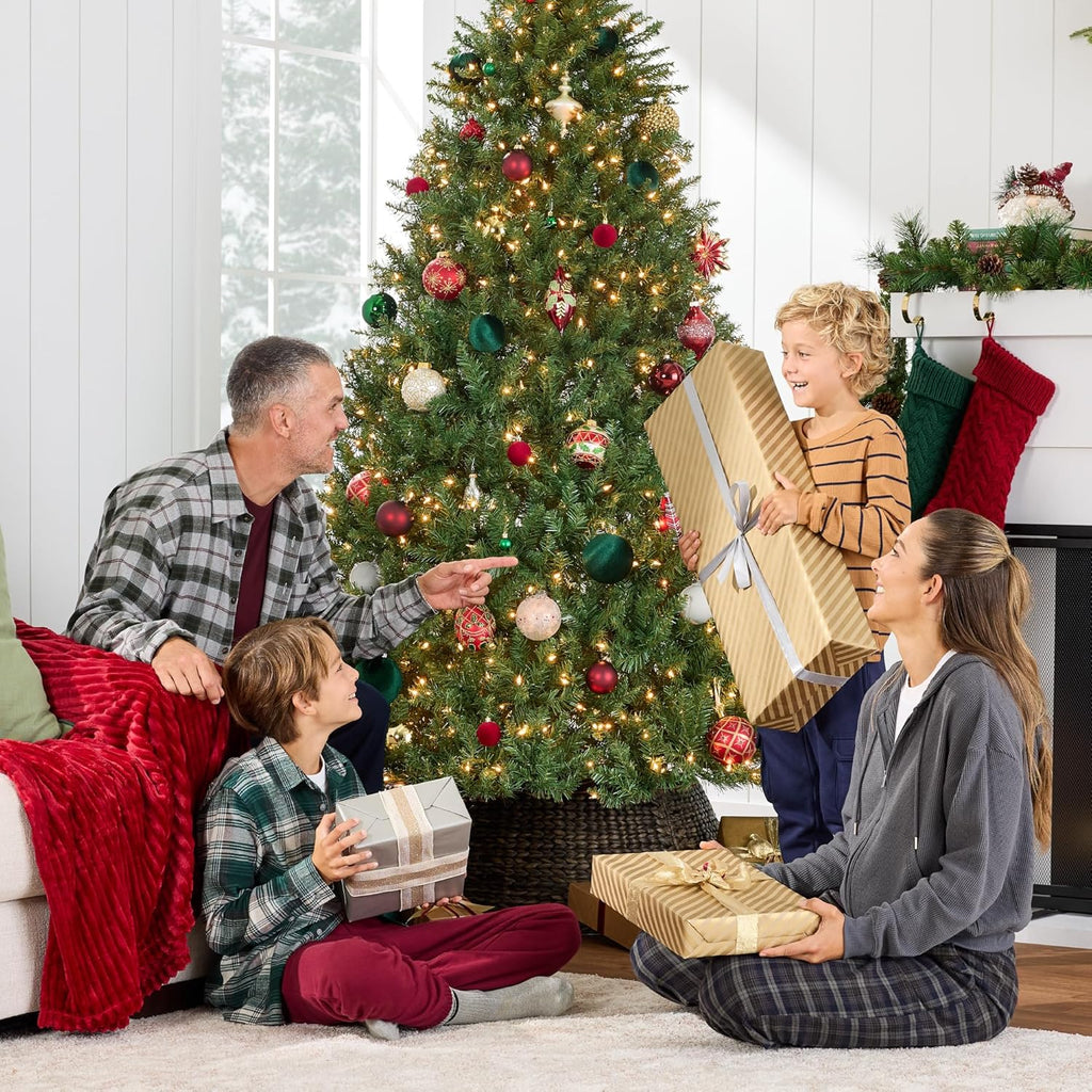 Best Choice Products Douglas Fir Christmas Tree, 7.5ft Pre-lit Artificial Full Fir Lighted Holiday Decoration w/Warm White Lights, Metal Stand