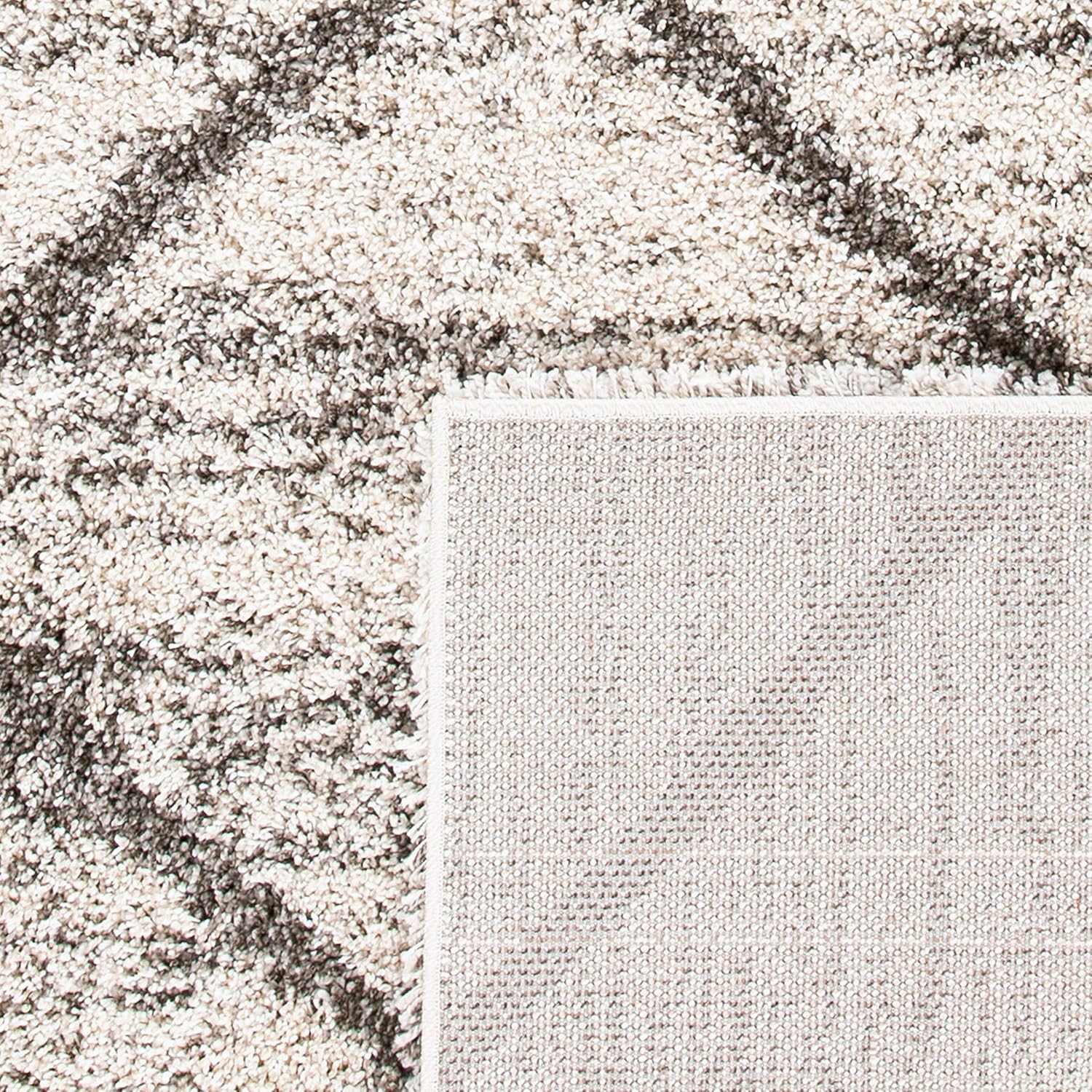 SAFAVIEH Hudson Shag Collection Area Rug - 9' x 12', Grey & Beige, Modern Trellis Design, Non-Shedding & Easy Care, 2-inch Thick Ideal for High Traffic Areas in Living Room, Bedroom (SGH281J)