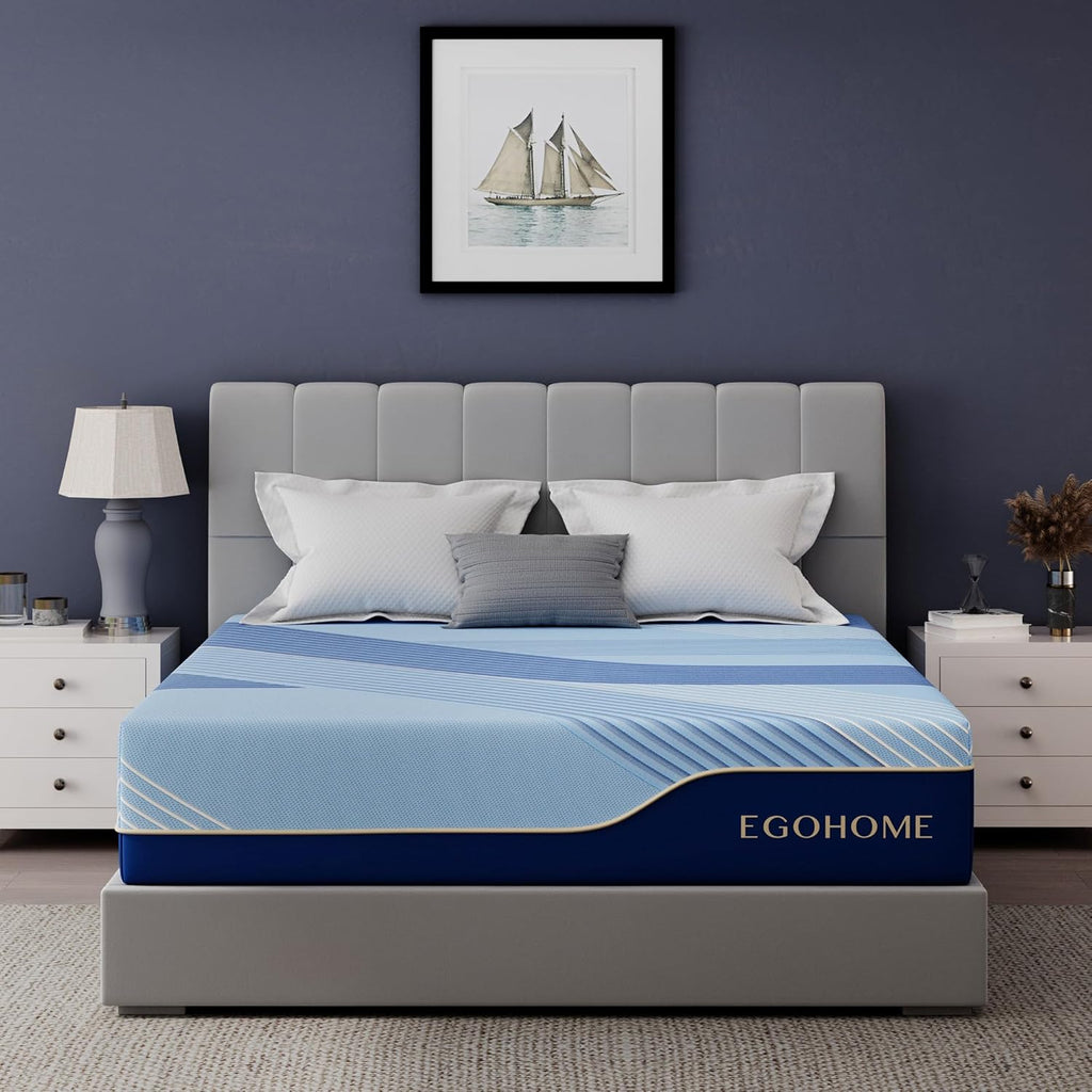 EGOHOME 14 Inch King Size Mattress in a Box, Copper Gel Memory Foam for Cool Sleep, Fiberglass-Free, Pressure Relieving, Medium Firm, CertiPUR-US Certified, 80''L x 76''W
