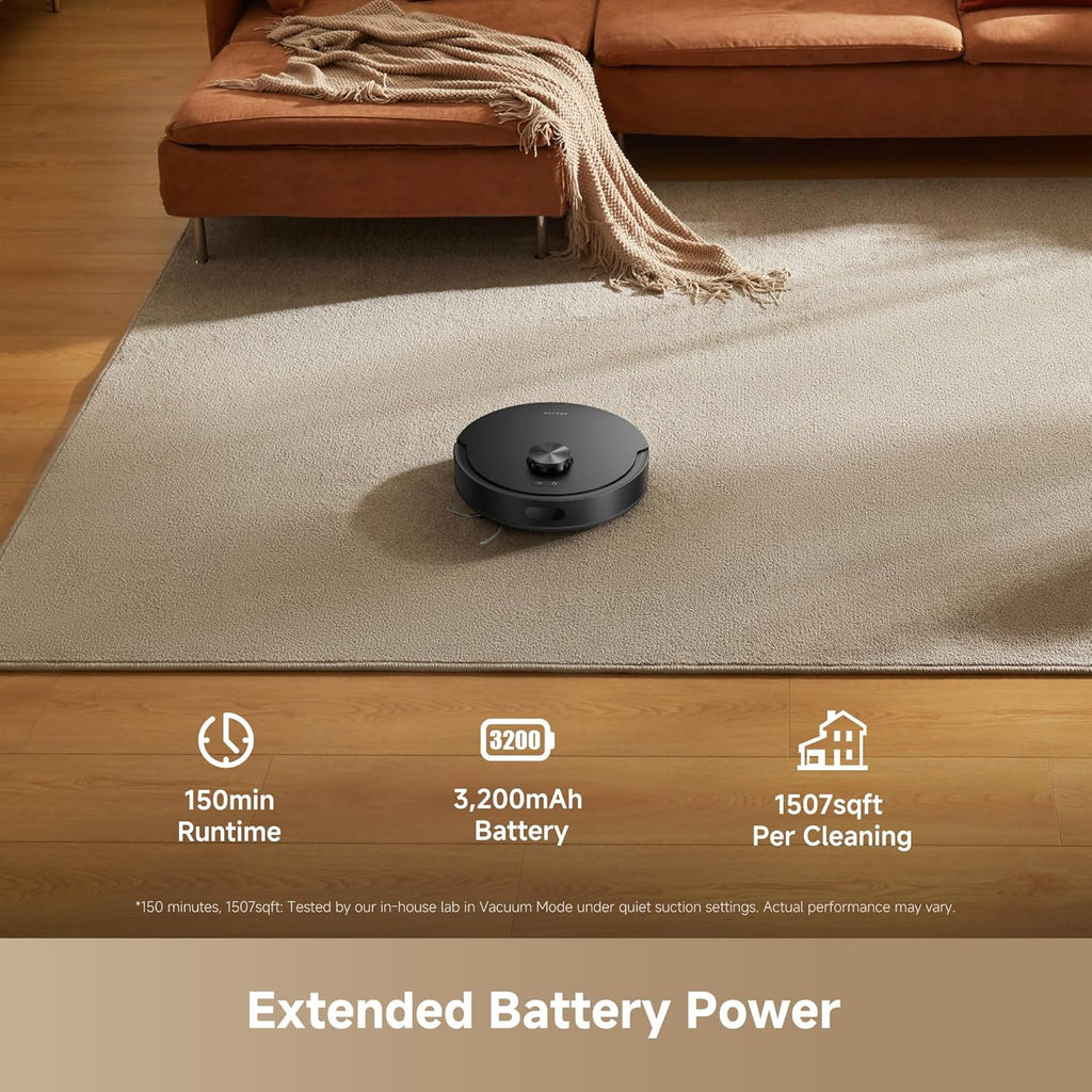 DREAME D20 Air Plus Robot Vaccum and Mop Combo with 20,000Pa Suction, Anti-Tangling Tech, Auto-Emptying Dock, Deep Carpet Cleaning and Smart Navigation Black