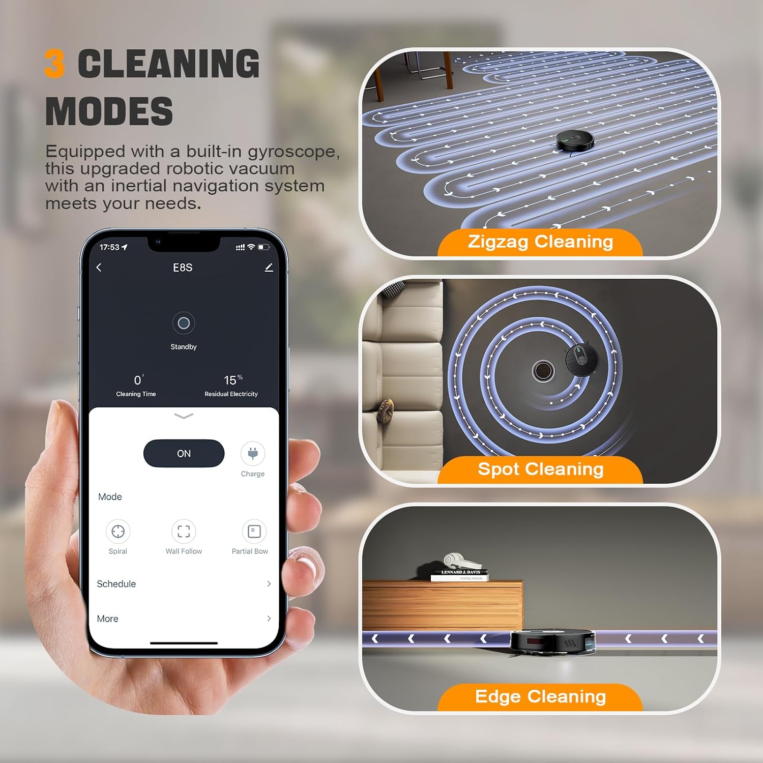 XIEBro 2 in 1 Robot Vacuum and Mop Combo, 6500Pa Suction, Robotic Vacuum Cleaner with 200 Min Runtime, Self-Charging, App/Alexa/Voice Control, Ideal for Hard Floor, Pet Hair, Carpet