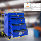 4-Drawer Rolling ToolChest, Blue & BlackModular Tool Box withWheels, Heavy-DutyRolling Tool Cabinet forGarage & WorkshopStorage