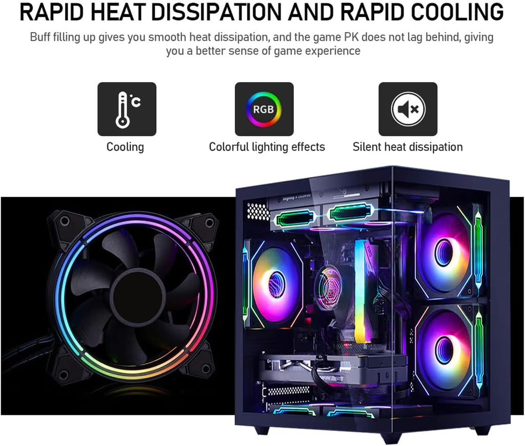 Prebuilt Gaming Desktop Computer | 16G DDR4 RAM | 512G SSD | AMD Ryzen5 6Cores 3.6G Up to 4.1G | RX 560 4G Graphics Card | Wi-Fi 6 | Gamer PC Black