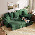 LINSY HOME 90.5'' Sectional Sleeper Sofa with Pull Out Couch Bed Modular (Green, 90.5'') | USB Charging, Pillow-style Armrest, Multiple Cushions, Storage Chaise, Corduroy Fabric