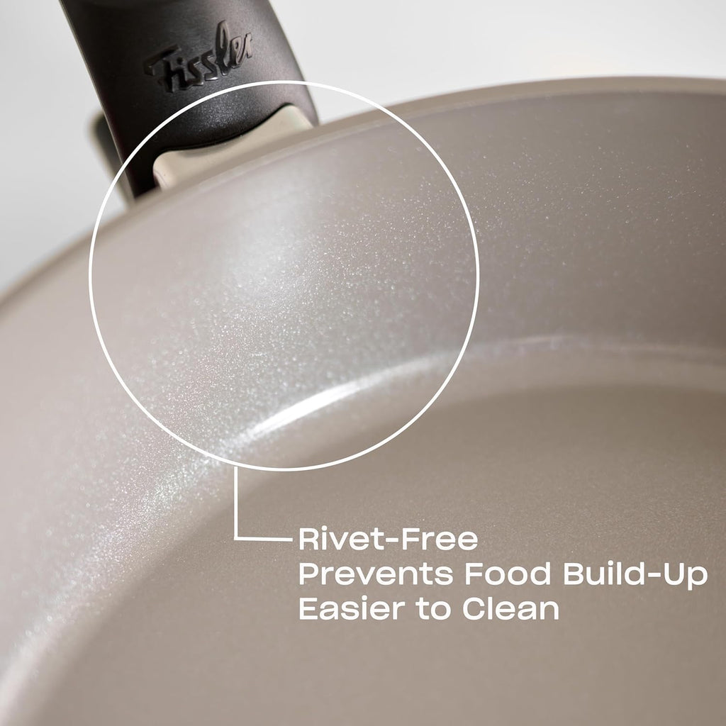 Fissler Ceratal Comfort Ceramic Non-Stick Frying Pan 2 Piece Set, 9.5 Inch and 11 Inch, Warm Grey, Made without PFAS