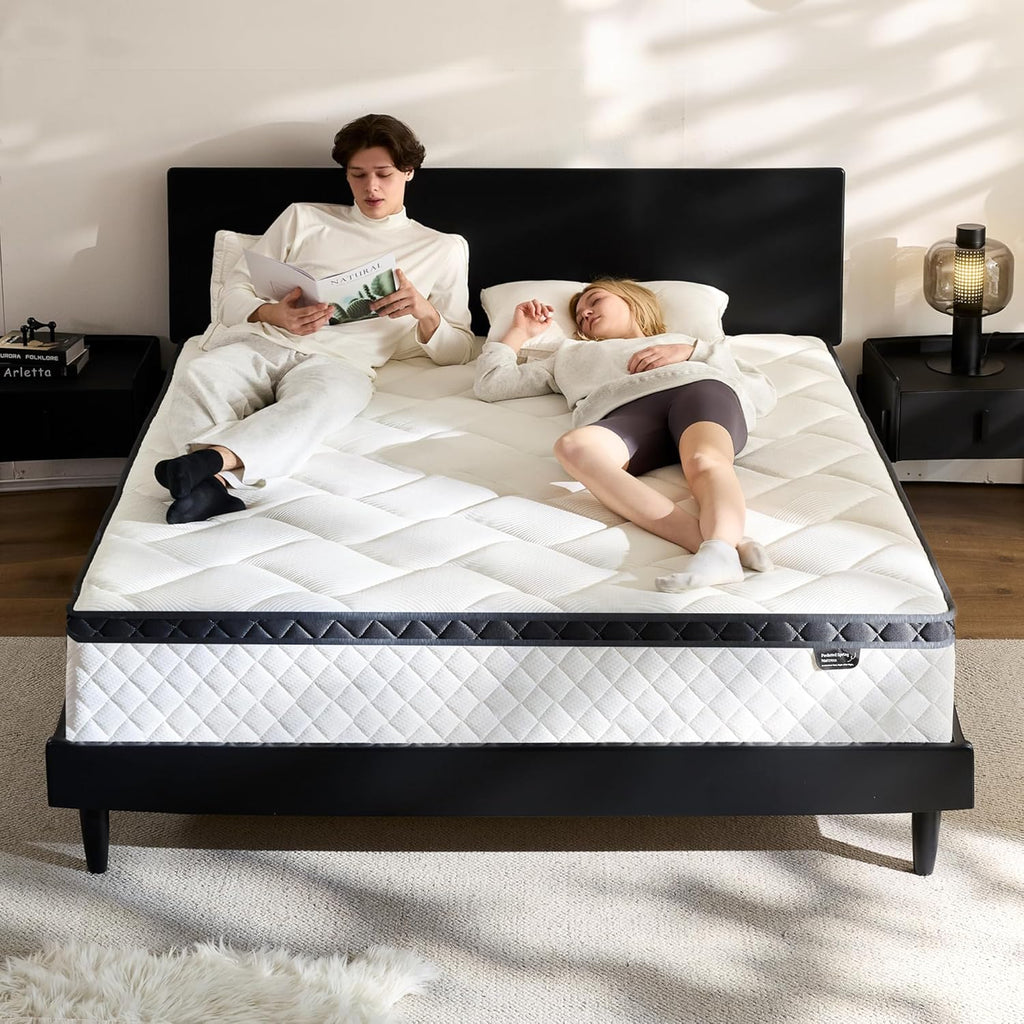 King Size Mattress in a Box, 12 Inch Hybrid Mattress with Individual Pocket Spring & Memory Foam, Soft, Motion Isolation, Medium Firm Comfort for Pressure Relief, CertiPUR-US Certified