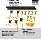 DEWALT Tool Organizer, 21 Piece Accessory Starter Kit, Includes 2 Metal Rails, 13 Hooks, and 2 Plastic Bins, DEWALT Workshop Storage System Compatible (DWST82801)