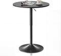Magshion 23.5'' Round Adjustable Height Wood Bar Pub Table Adjustable Range 27.5"-36" Living Room Dining Room Bar Cocktail Table (Marble Black)