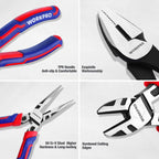 WORKPRO Pliers Set, 20 Pieces Pliers Tool Set with 2 Packs Organizer Rack, Slip Joint Pliers, Channel Locks Plier and Vise Grip Plier Assortment for Home, Garage, Mechanics & DIY Projects