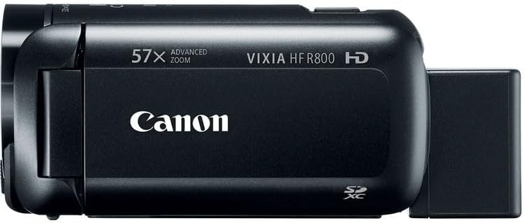 Canon VIXIA HF R800 Camcorder (Black) Bundle | HD Video Camera with 57x Advanced Zoom  SuperRange Optical is & Lightweight Design | Great for Travel & Everyday Recording (1960C002) + 64GB Card + Bag