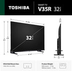 TOSHIBA 32" Class V35 Series LED FHD Smart Fire TV, Voice Remote with Alexa, Stream Live TV Without Cable