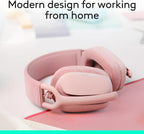 Logitech Zone Vibe 100 Lightweight Wireless Over Ear Headphones with Noise Canceling Microphone, Advanced Multipoint Bluetooth Headset, Works with Teams, Google Meet, Zoom, Mac/PC - Rose