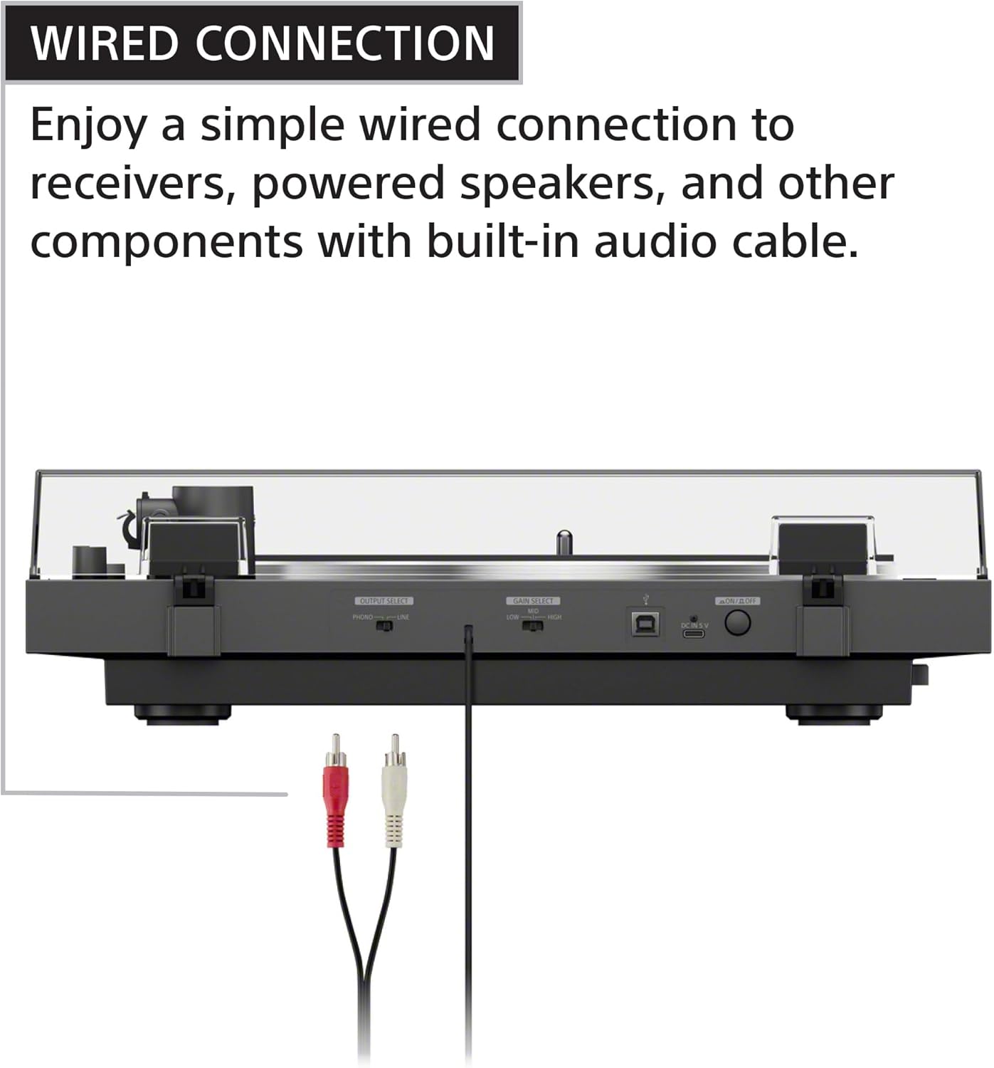 Sony PS-LX3BT Wireless Bluetooth Turntable (2026 Model) : Fully Automatic Belt Drive Vinyl Record Player with Built-in Phono EQ  Black