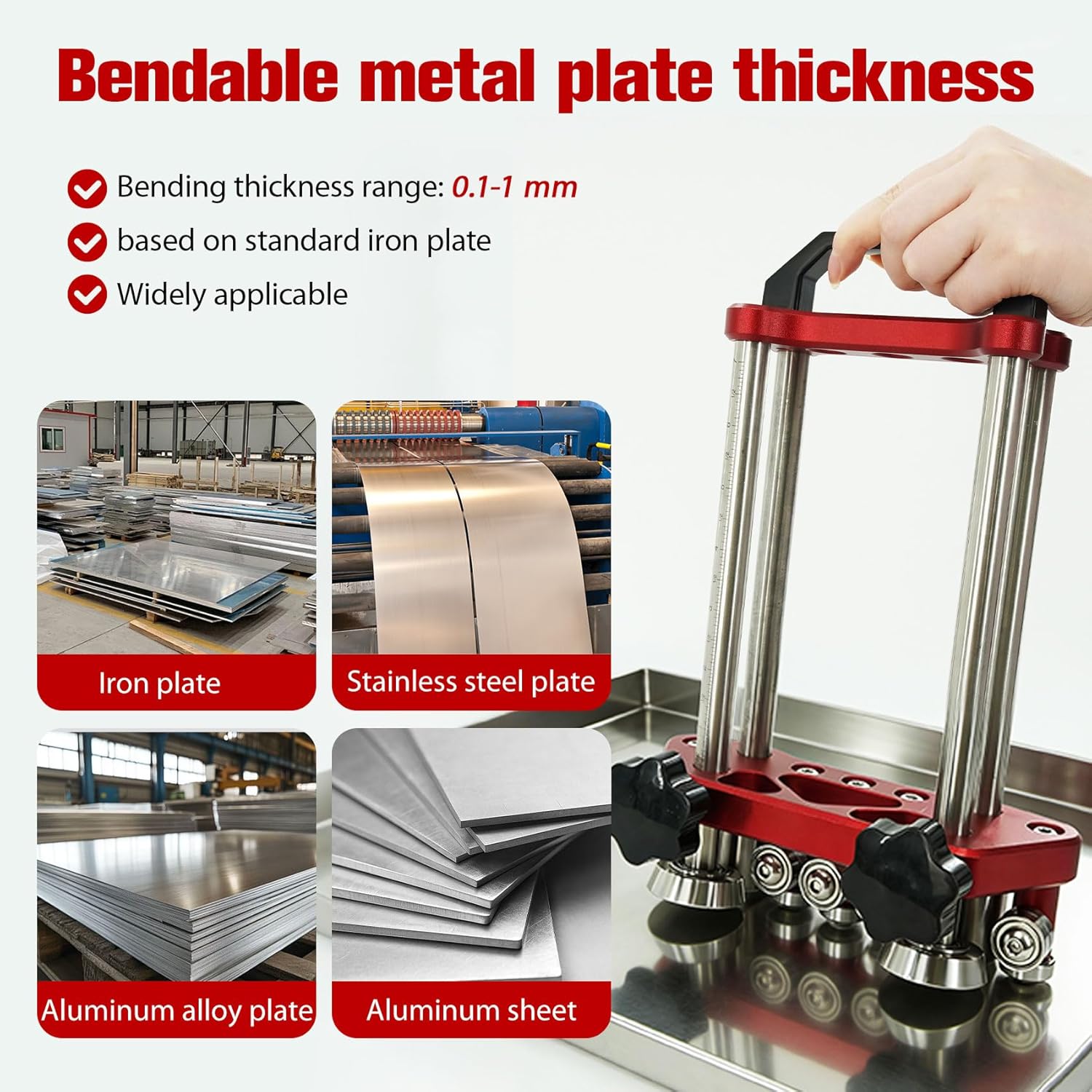 Metal Sheet Rollers&Bending Tools, dual-station metal sheet rollers,Suitable for 0-100° Bending Range&metal sheet Bending Machine with Anti-damage paint surface & Precision Scale 4-Year Warranty