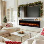 50 Inch WiFi Electric Fireplace Heater with Sound, Wall Mounted, Recessed or Free‑Standing, 750/1500W, 13 Flame & Fuel Bed Colors, Dimmable, Remote & App Control, Alexa & Google Home