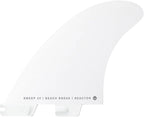 FCS II Reactor White Edition Surfboard Fin Set – Performance Core Tri Fins Compatible with FCS II Plug System
